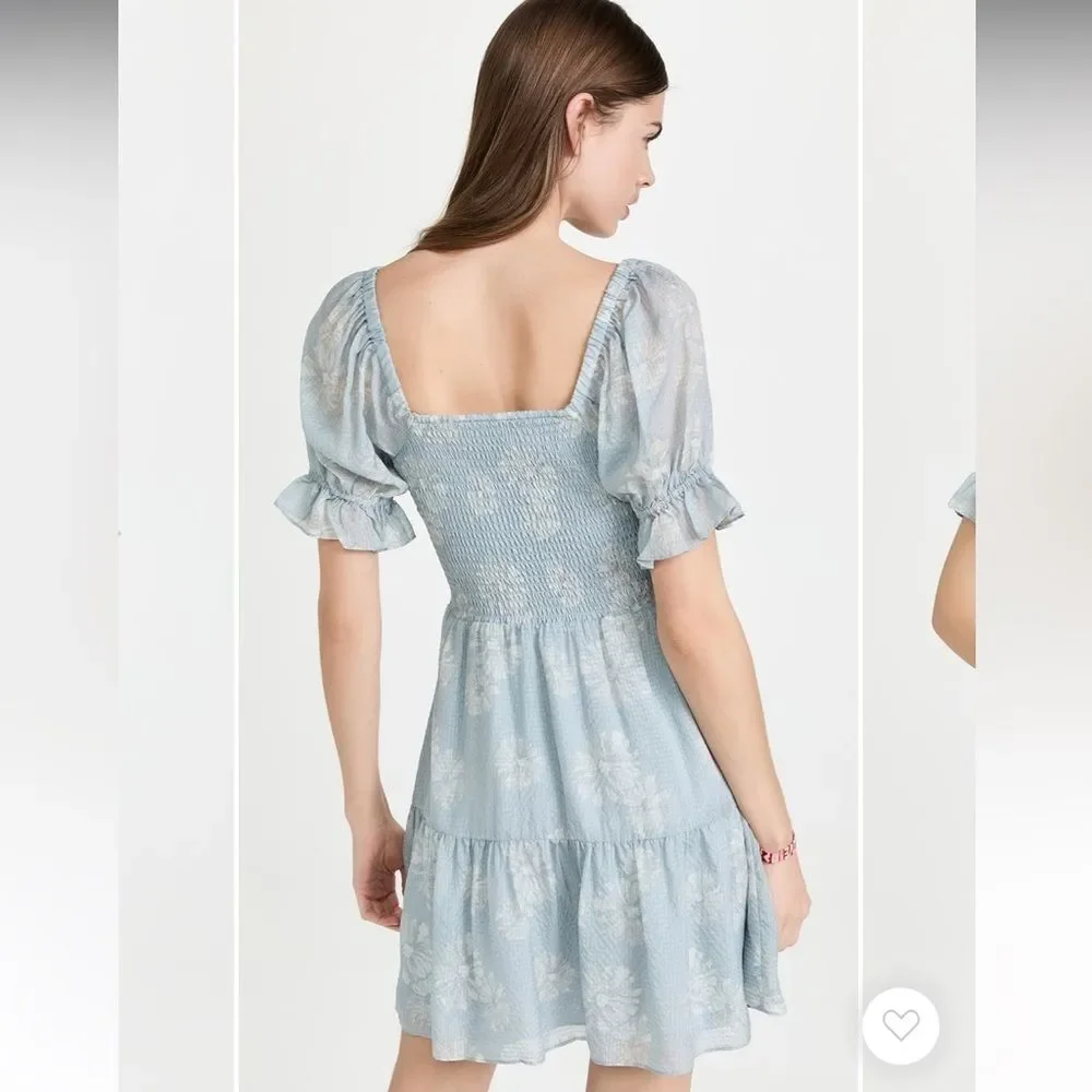 Madewell Size 100% Silk Lucie Smocked Mini Dress in Moody Blooms Size Medium - Picture 3 of 16